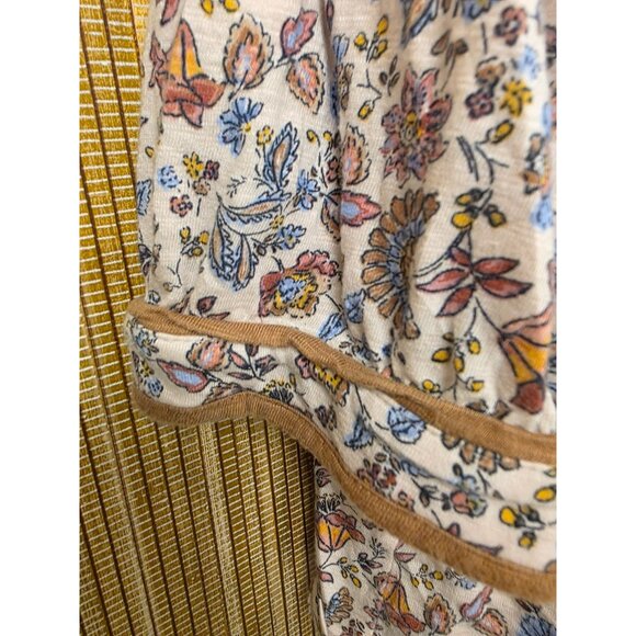 J. Jill Floral Print Boho Blouse Womens Size M Cotton Blend Henley Floral - Picture 4 of 7